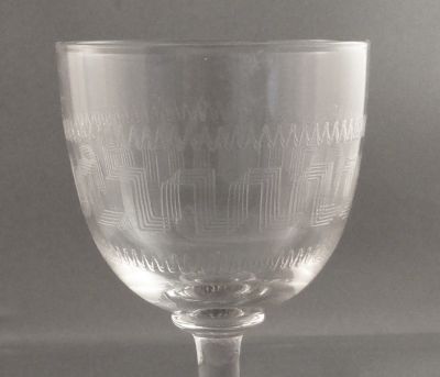 Needle etched sherry glass 2
Greek Key etch close up
Keywords: british;sold;barware;engraved