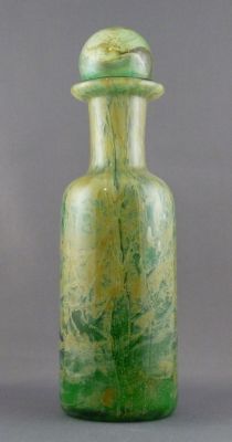 Malta Decorative Glass green cylinder bottle
Ground base with visible grinding marks
Keywords: blown;bottle;sold