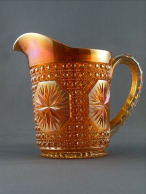 Imperial Star medallion milk pitcher
Marigold 
Keywords: american;pressed;table