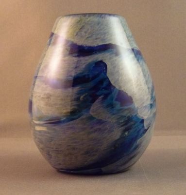 Mtarfa small blue vase 
Finely ground but slightly matte base with grinding marks
Keywords: blown;vase;sold