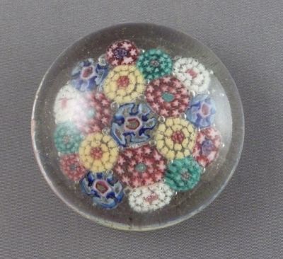 Chinese millefiori B
Small. Low profile. Fire polished pontil mark
Keywords: sold;china