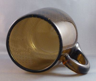Dark amber, 1 pint, controlled bubble beer mug
Heat finished rim
Keywords: british;barware