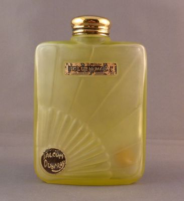Dubarry Perfumery talcum powder bottle
Golden Morn, Dubarry Talcum.
Keywords: blown;bathbed;mark
