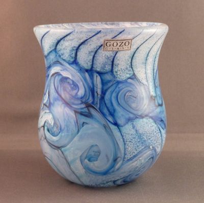 Gozo Glass Sea vase
Labelled and marked
Keywords: blown;vase;mark;sold