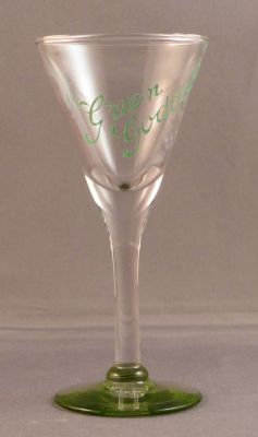 Green Goddess liqueur glass
1950s. Uranium glass foot
Keywords: barware