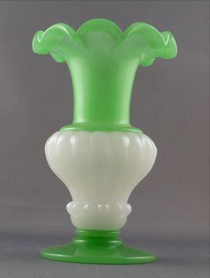 Jade and white "alabastro" three part vase 
St Louis? French?
Keywords: frenchdutchbelg;blown;vase