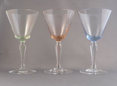 Harlequin set sherry glasses
Probably Continental
Keywords: blown