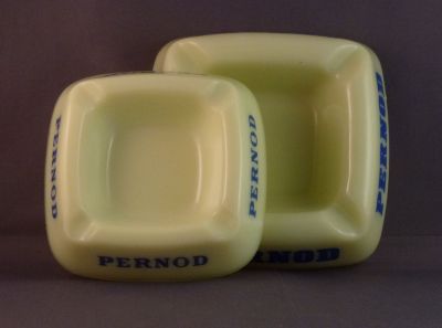 Pernod custard uranium ashtray B and C
Little and large. Custard glass
Keywords: ash;barware;enamelgilt;pressed