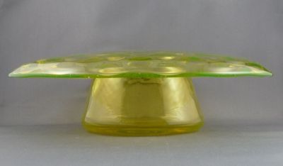 Walsh, Walsh? diamond optic mushroom posy bowl
10-in diameter
Keywords: blown;british;vase