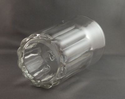 Panel-moulded water glass
Ground foot rim. Deeply indented base
Keywords: british;sold;barware
