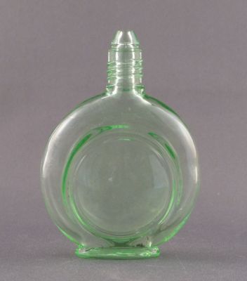 Sjedinjene Tvornice Stakla (STS) Abel? flask perfume bottle
Small. Screw top.  1936 catalogue 4062. Croatian
Keywords: blown;bottle