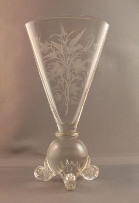 Engraved fan posy vase
Back
Keywords: british;blown;vase;sold