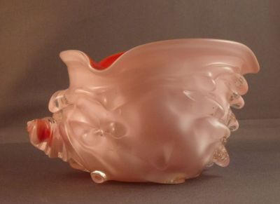 Malta Decorative Glass conch shell ashtray
Outer clear over white over orange
Keywords: blown;ash;sold