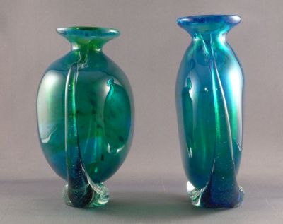 Mdina side stripe vases B and C
Keywords: blown;vase