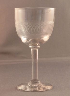 Plate-etched sherry 1
Three-part construction
Keywords: barware;blown;british;table;sold