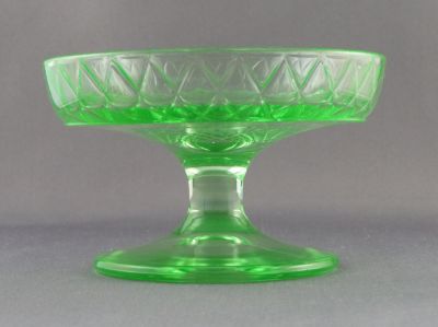 Sweetmeat bowl with diamond grid pattern
Two part mould. Unknown
Keywords: pressed;table