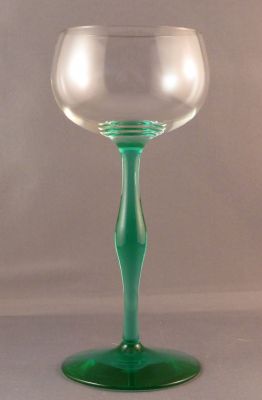 Uranium stem hock glass
Shallow bowl, teal green stem
Keywords: barware;sold