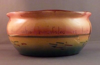 Torquay Pottery bulb bowl
Motto ware; He who hesitates is lost
Keywords: ceramic;sold