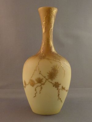 Webb "brown shaded" gilded vase
Amber uranium over white uranium
Keywords: british;vase;enamelgilt